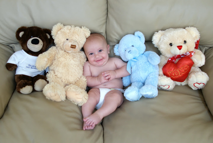 babies and stuffed animals